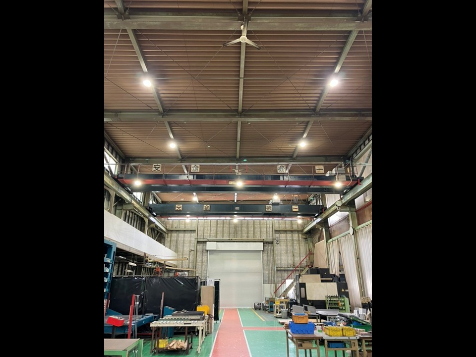 お客様の工場（電子部品製造関連）にて「工場内LED化工事」を行いました（岐阜県各務原市）