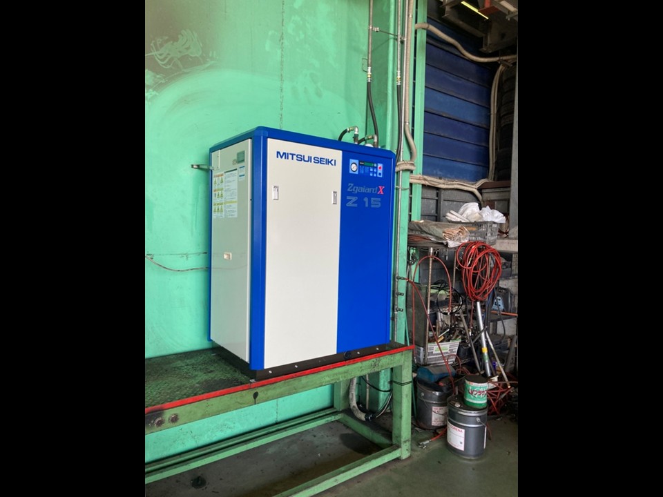 お客様の工場（リサイクル関連）にて「コンプレッサー入替工事」を行いました（岐阜県山県市）